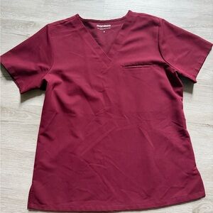 Mandala Scrubs Burgundy Set Top & Jogger Pants Medium Medical Scrub Set